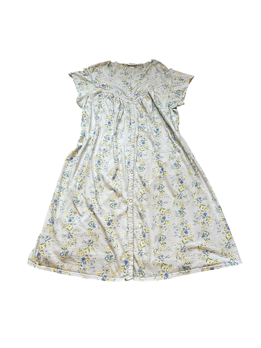 Character Vintage Floral Nightgown Dress Lace Ribbon Trim Cottagecore Summer